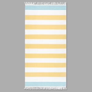 Nostalgic AF-1550 Yellow Turquoise Flat Woven Terry with Fringe Towel 36x70