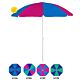 6 Feet Polyester Beach Umbrella with Silver Lining